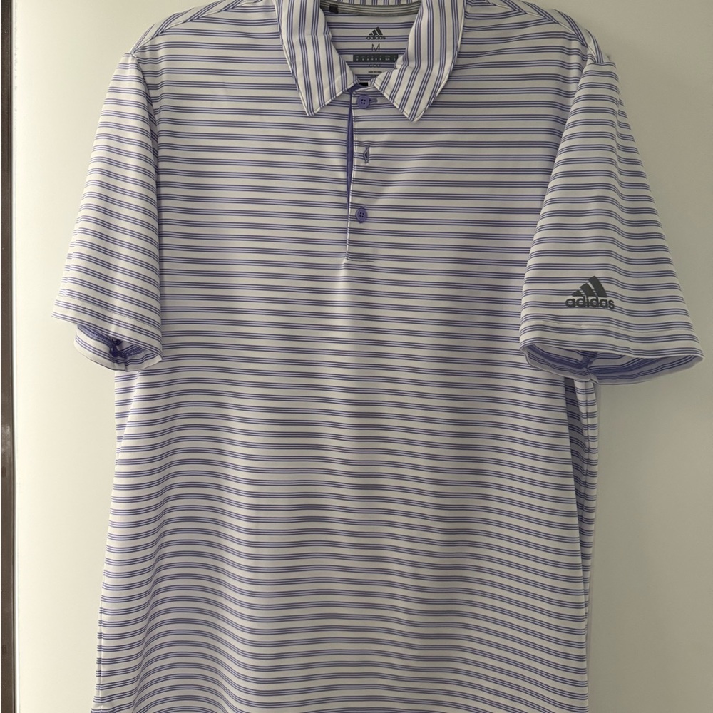 Adidas Men's Lavender Striped golf Shirt